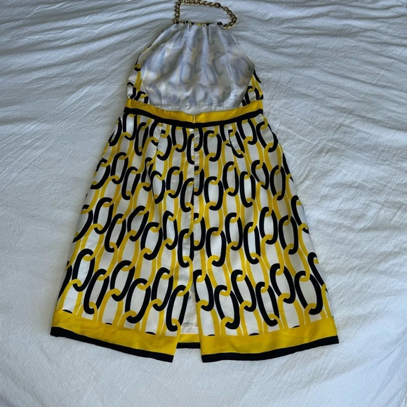 Milly Chain Link Halter Navy & Yellow Women’s Size 4 sheath dress backless  sexy - Picture 12 of 16